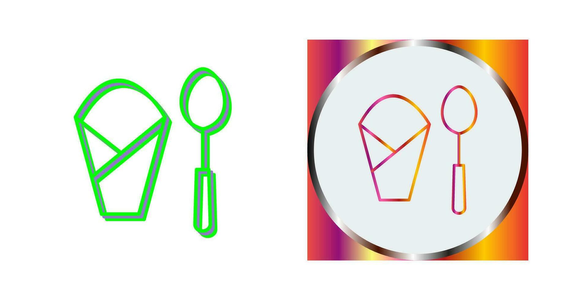 Spoon and Napkin Vector Icon