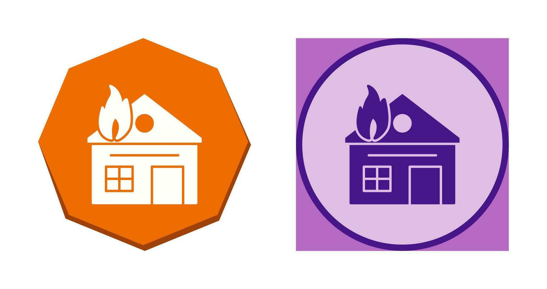 Unique House on Fire Vector Icon