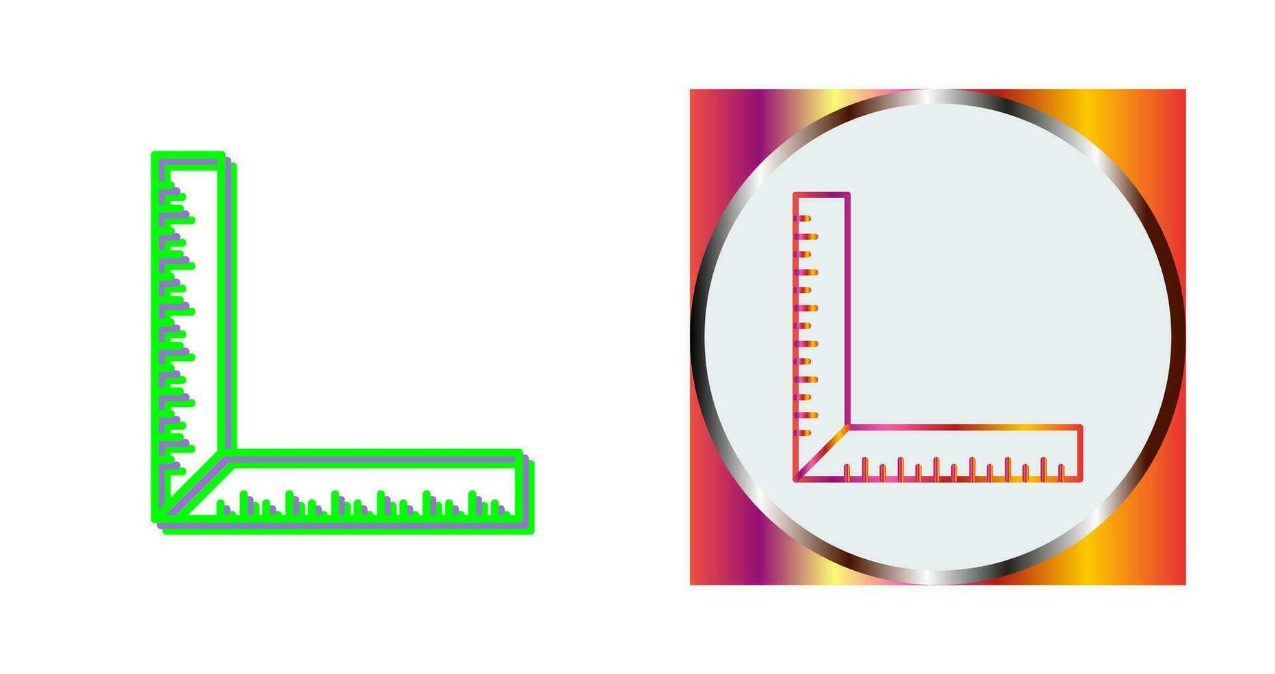 icono de vector de regla cuadrada