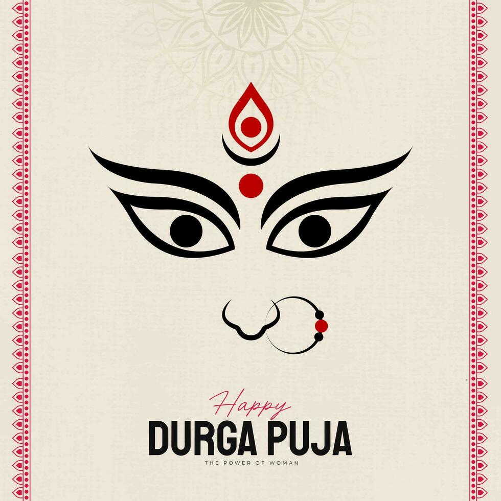 contento Durga puja ilustraciones Durga cara subh navratri vector