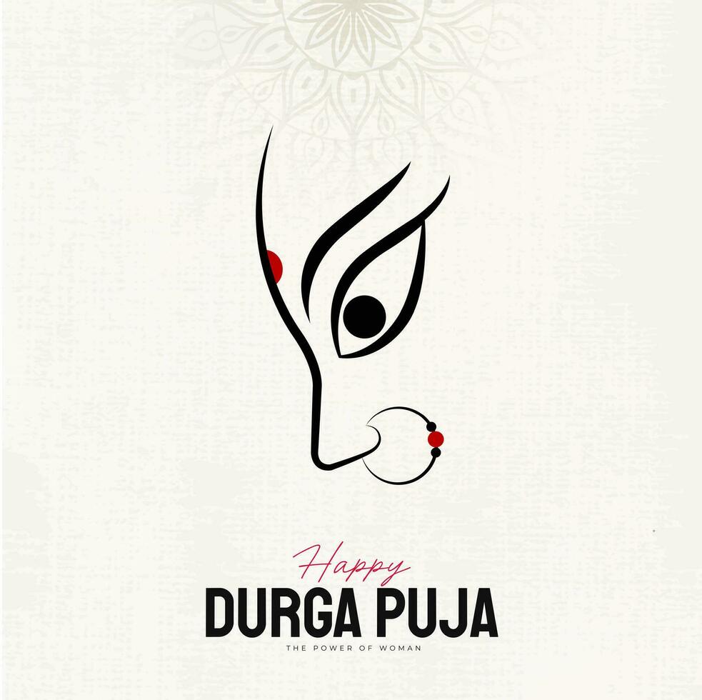 Happy Durga puja illustrations Durga Face Subh Navratri vector