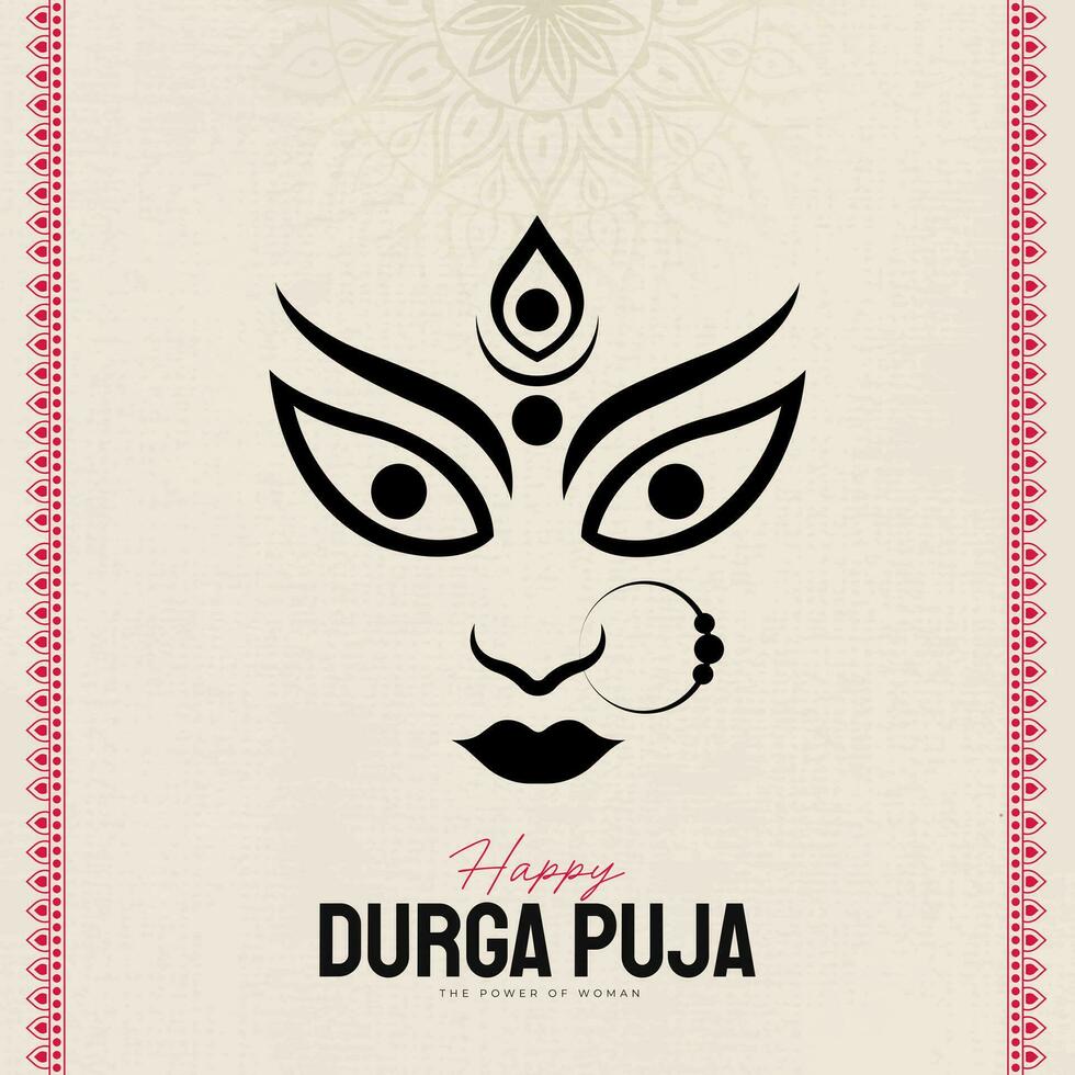 Happy Durga puja illustrations Durga Face Subh Navratri vector