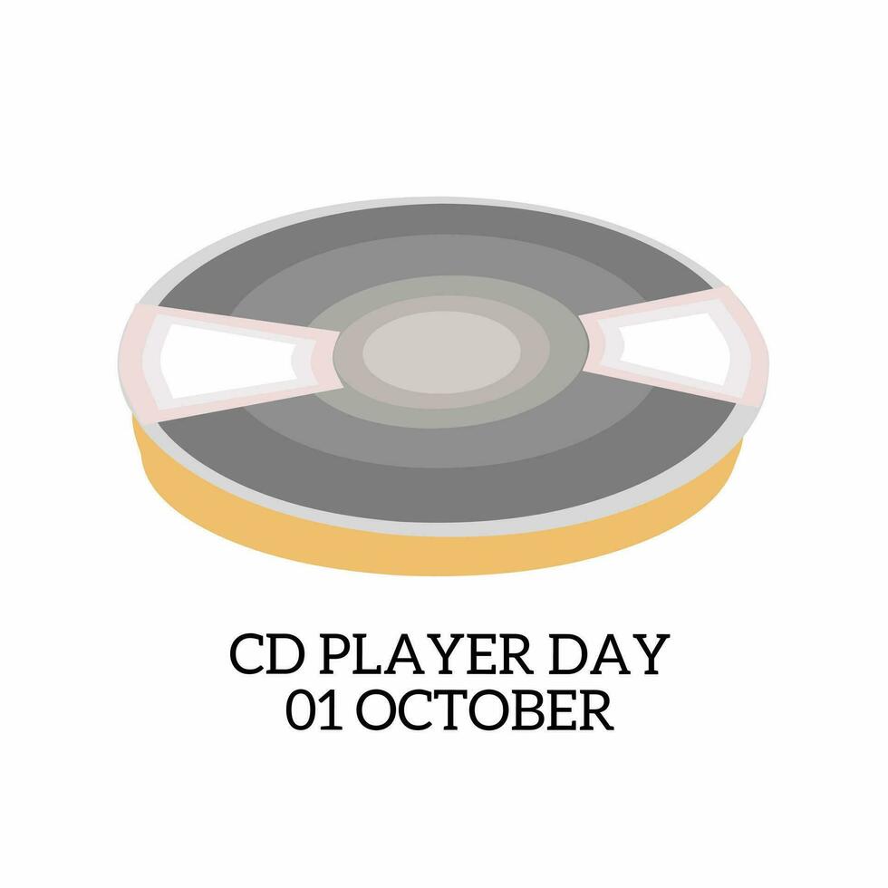 Vector graphic of world cd player day for world cd player day celebration. flat design. Line art design. flyer design. flat illustration. Banner design. October 01.