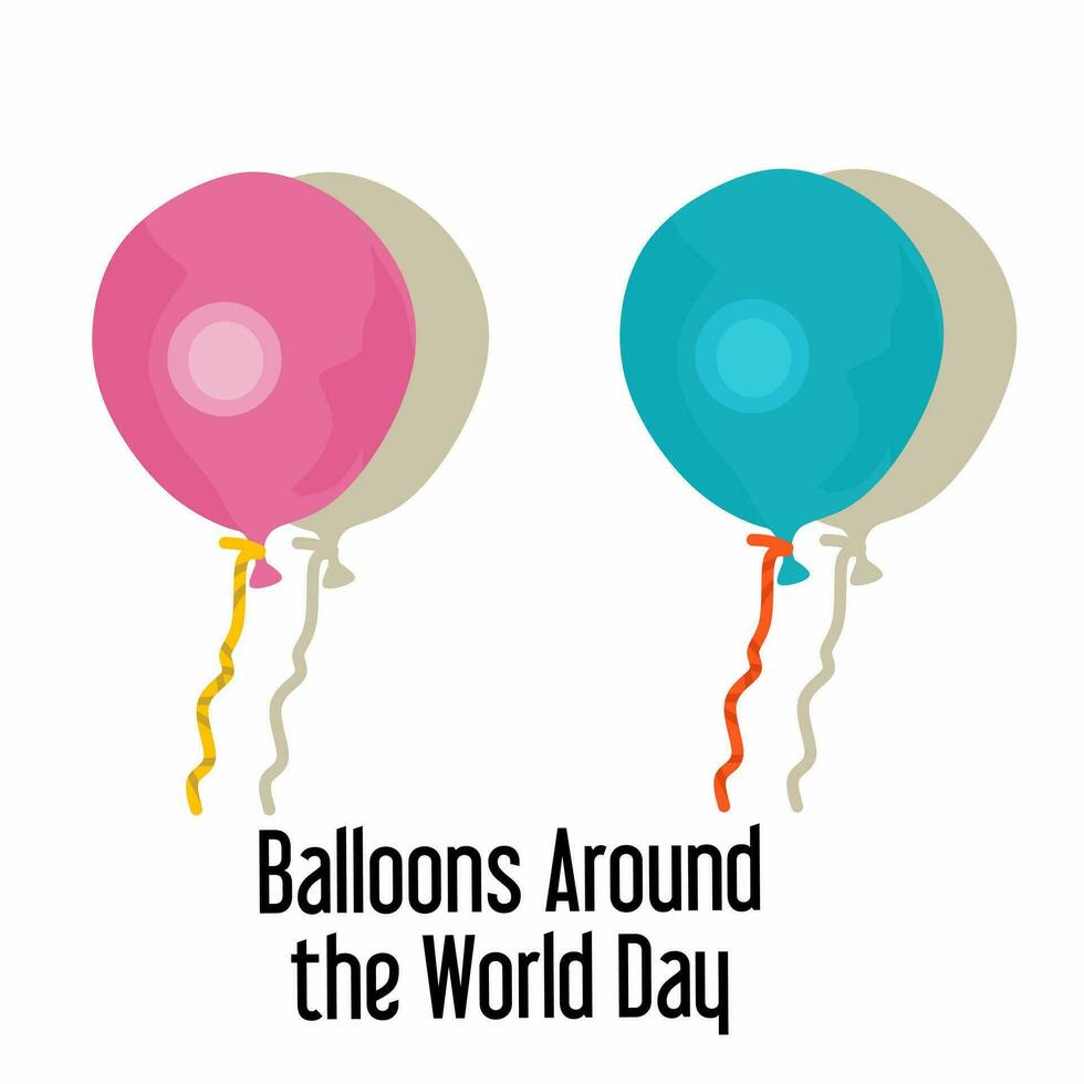 Vector graphic of world balloons around the day for world balloons around the day celebration. flat design. Line art design. flyer design. flat illustration. Banner design. October 01.