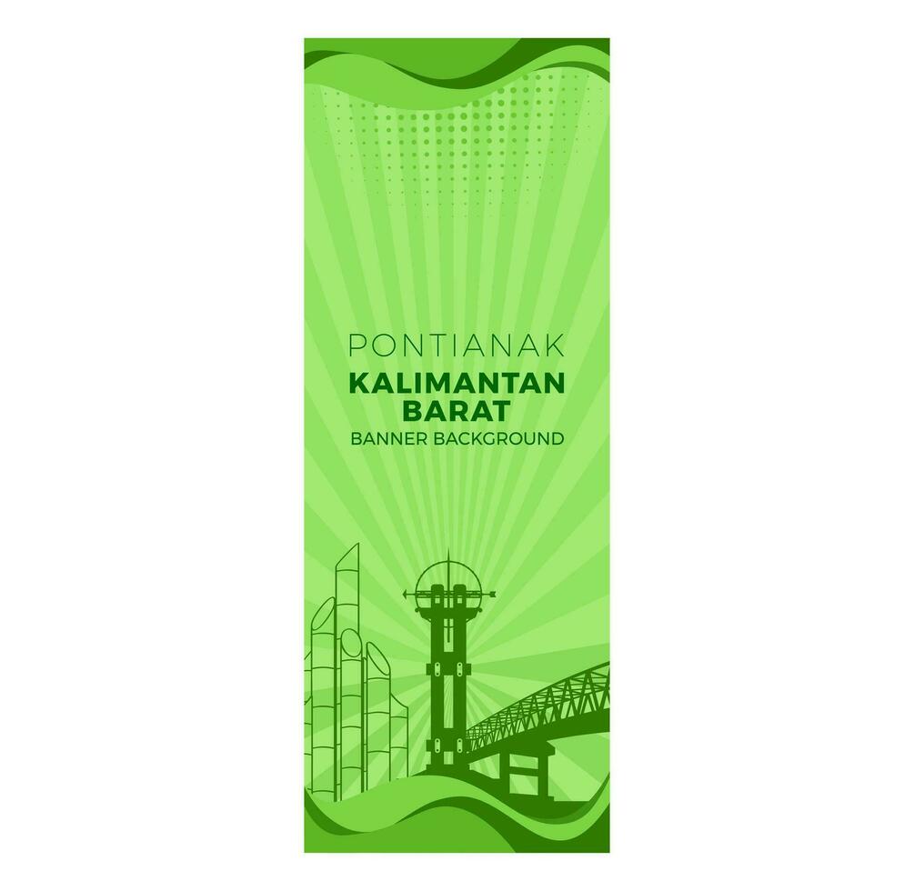 Pontianak Kalimantan Barat Stand Banner Background vector