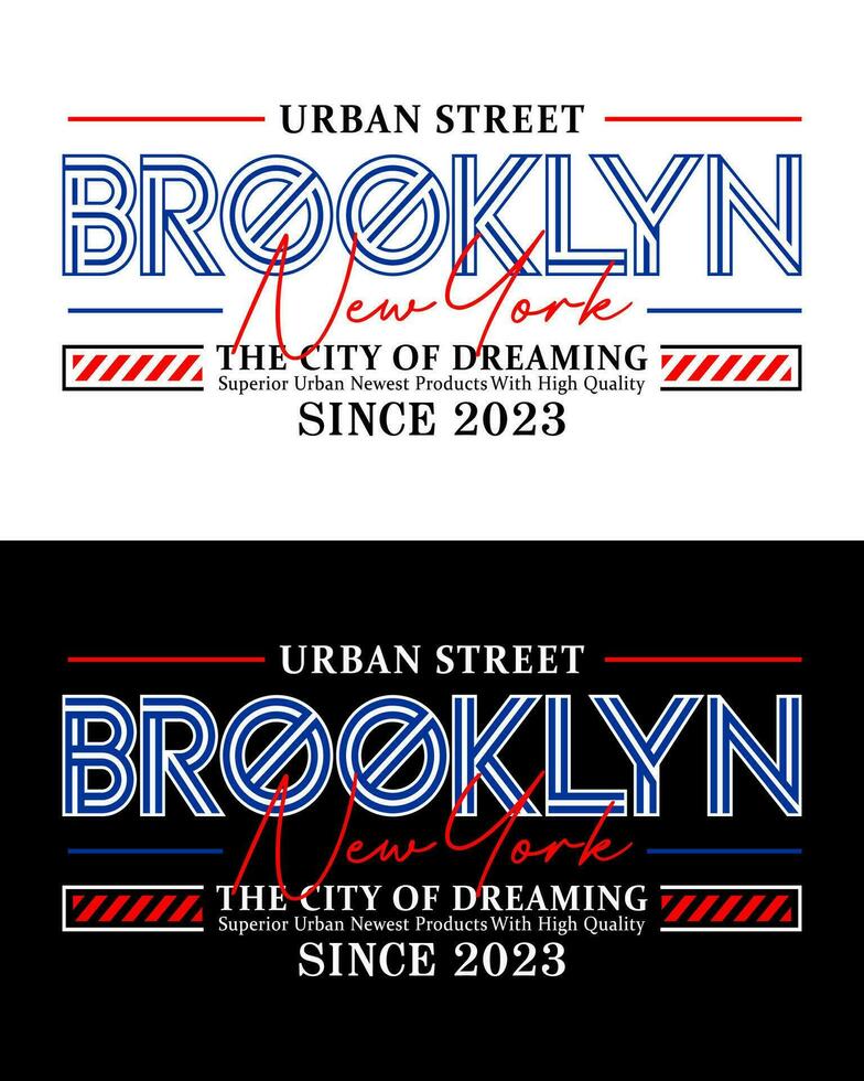 brooklyn tipografía eslogan urbano estilo, para camiseta, carteles, etiquetas, etc. vector