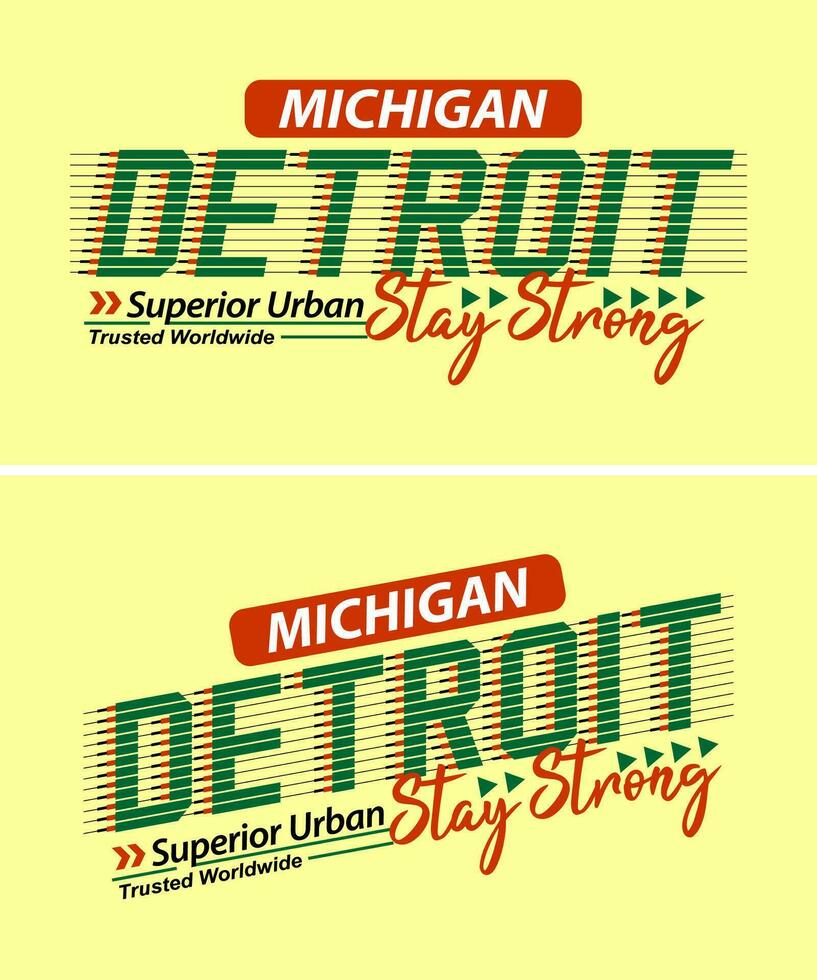 Detroit ciudad Clásico urbano vibraciones a rayas sombra tipo de letra para impresión en t camisas etc. vector