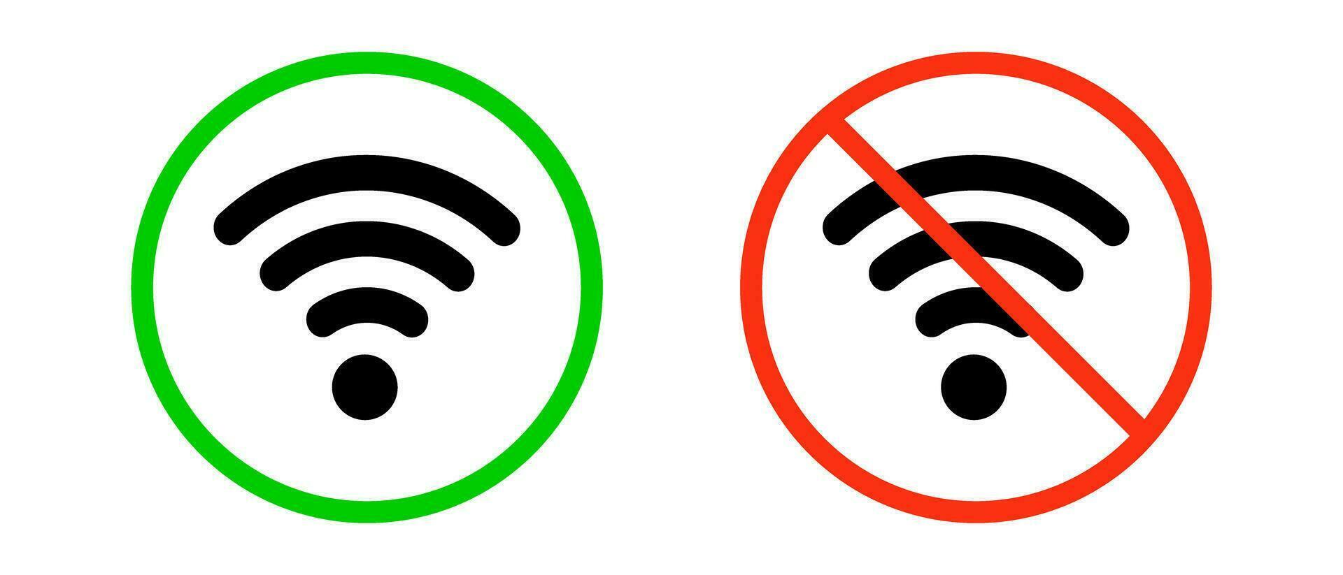 Wi-Fi allowed and Wi-Fi prohibited. Vector. vector