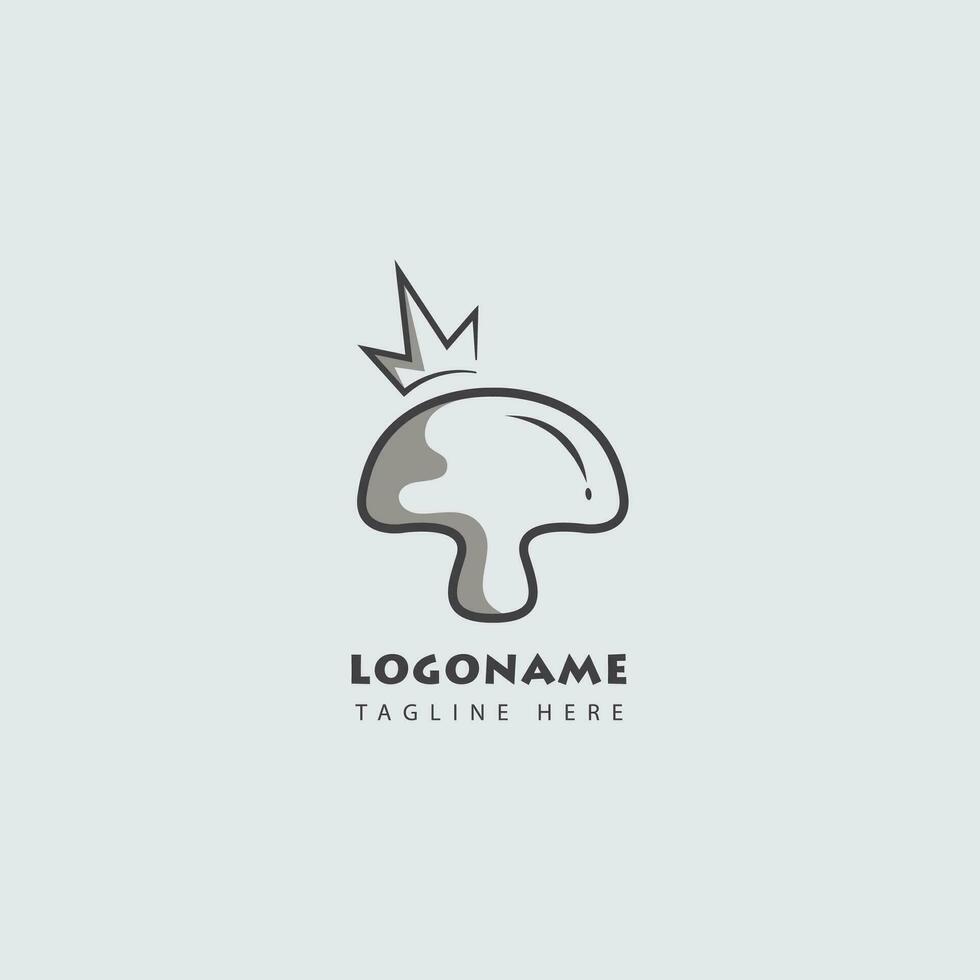 Simple Mushroom King Logo Vector Design, suitable for your food business