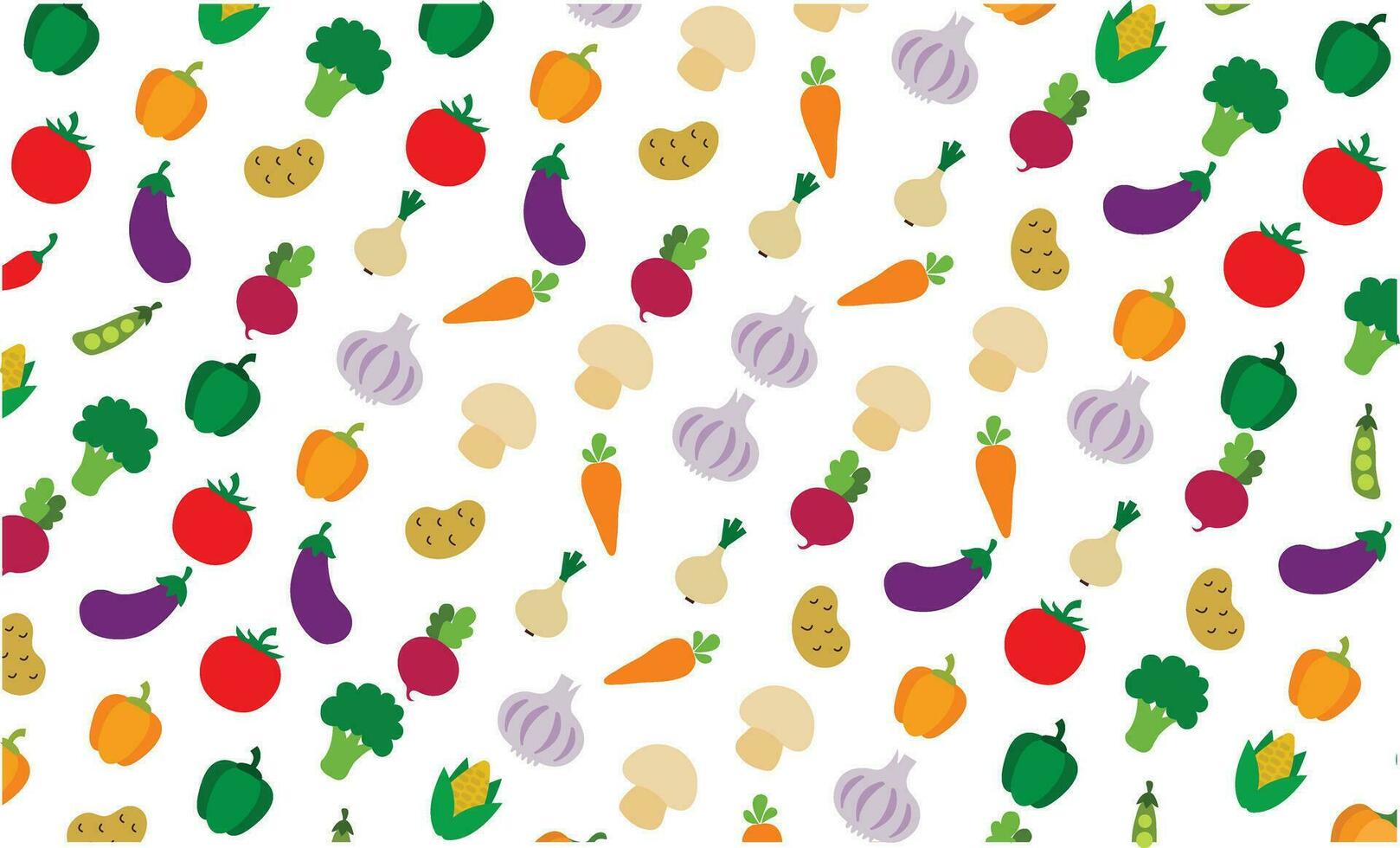 Vegetable flat vector icon set