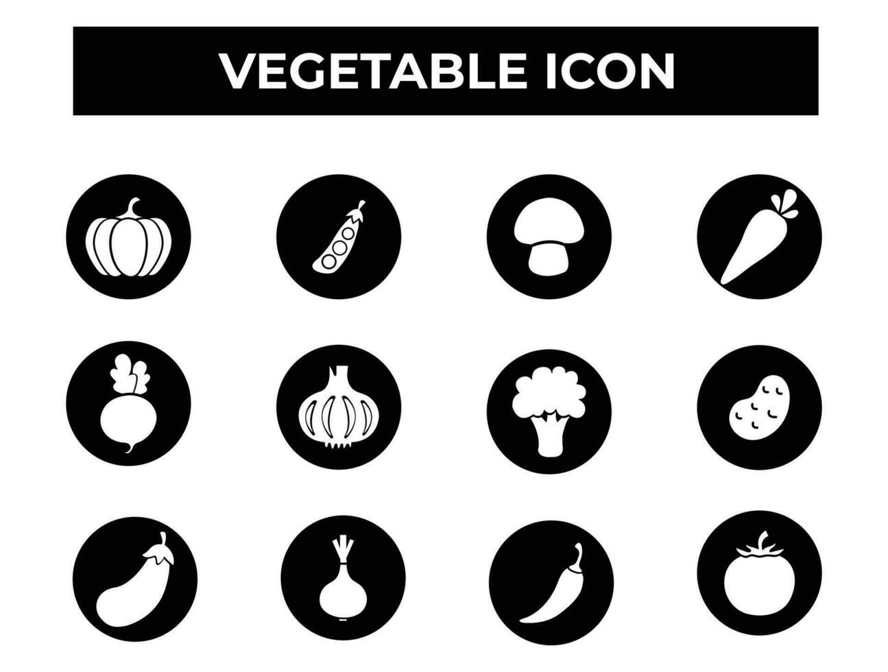 Vegetable flat vector icon set