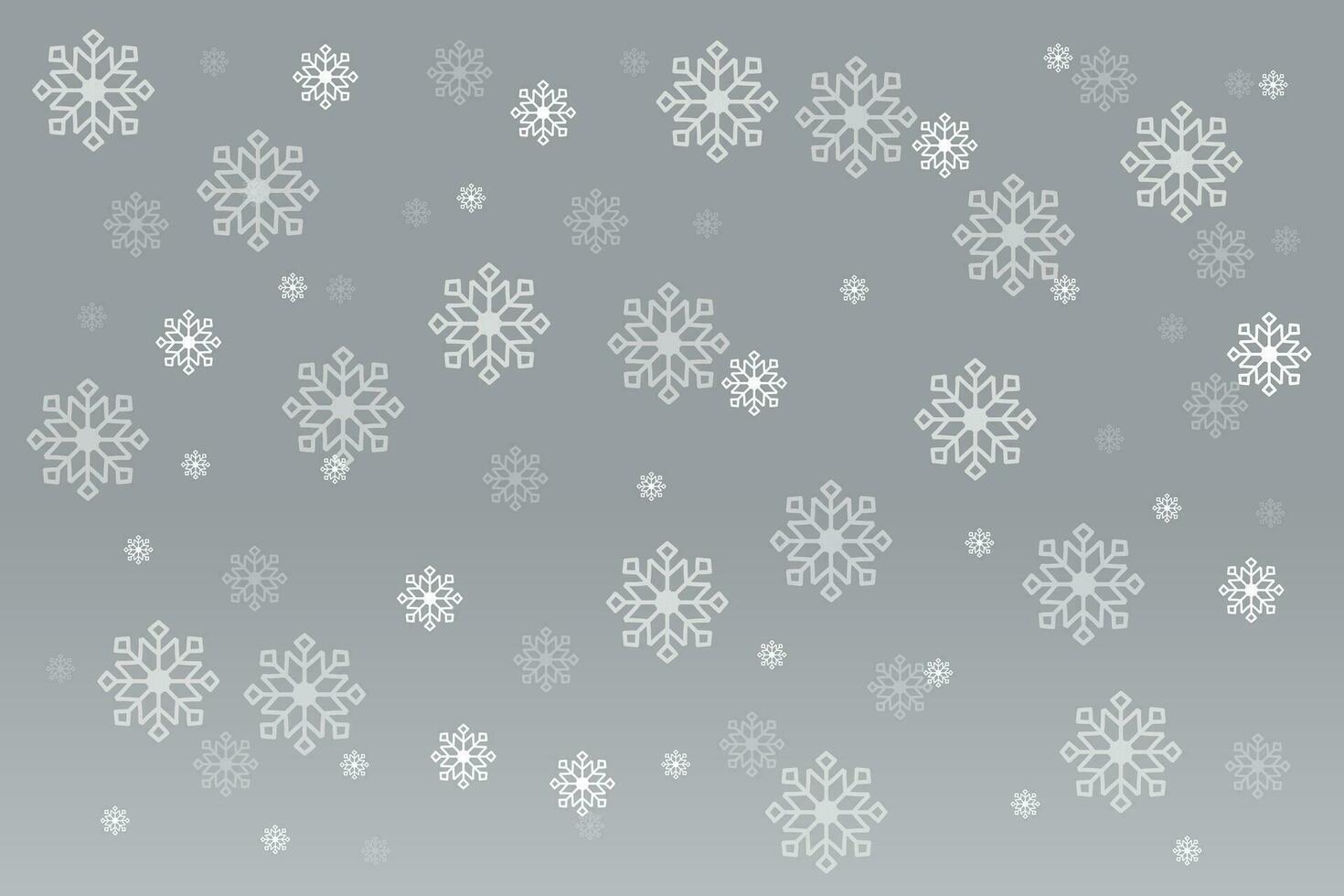 delicado invierno antecedentes en plata color con copos de nieve. vector