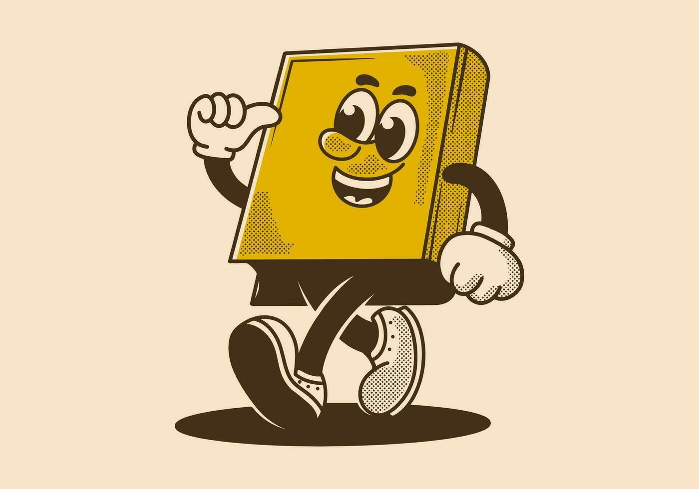 book mascot character with happy expression vector