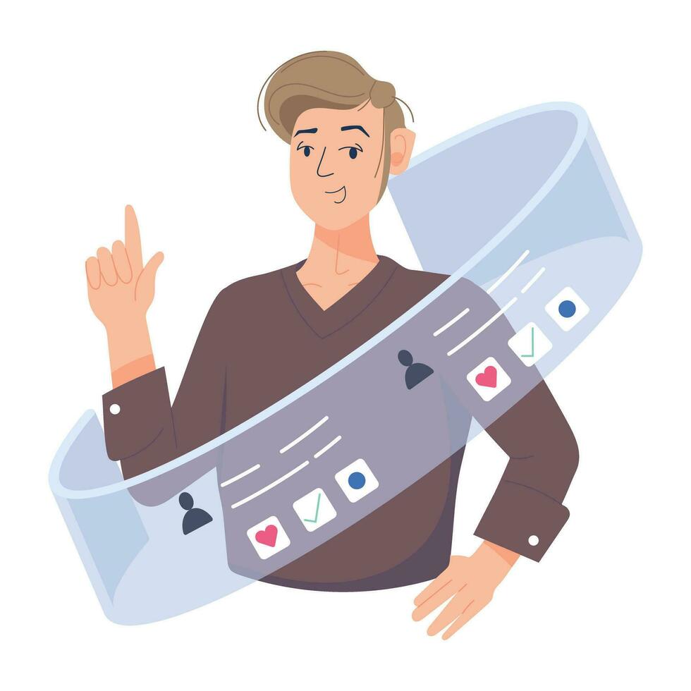Trendy HR Manager vector