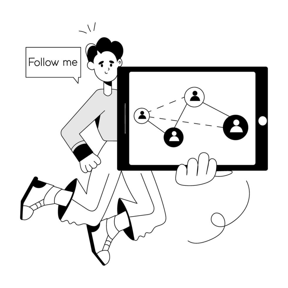 Trendy Follow Me vector