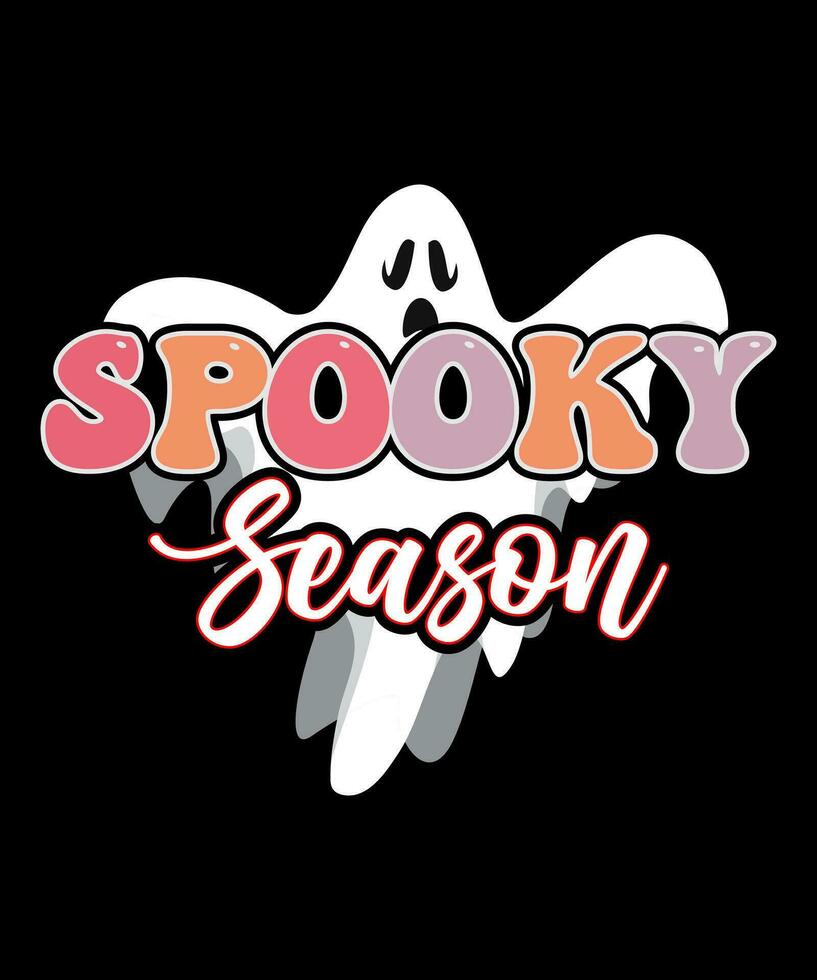 Spooky season Halloween Tshirt design vector