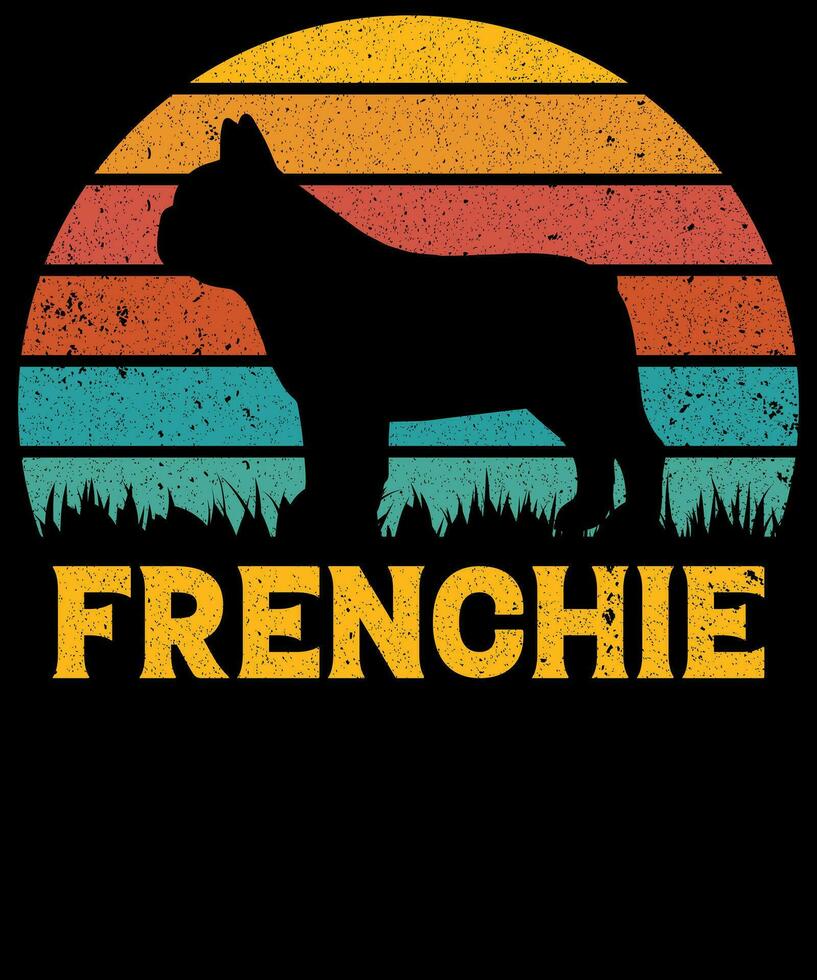 Frenchie Vintage Tshirt Design vector
