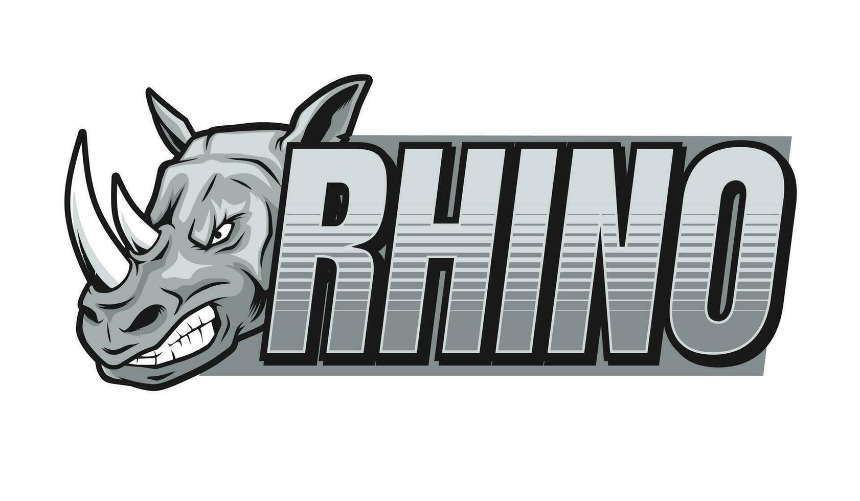 rinoceronte cabeza ilustración vector mascota
