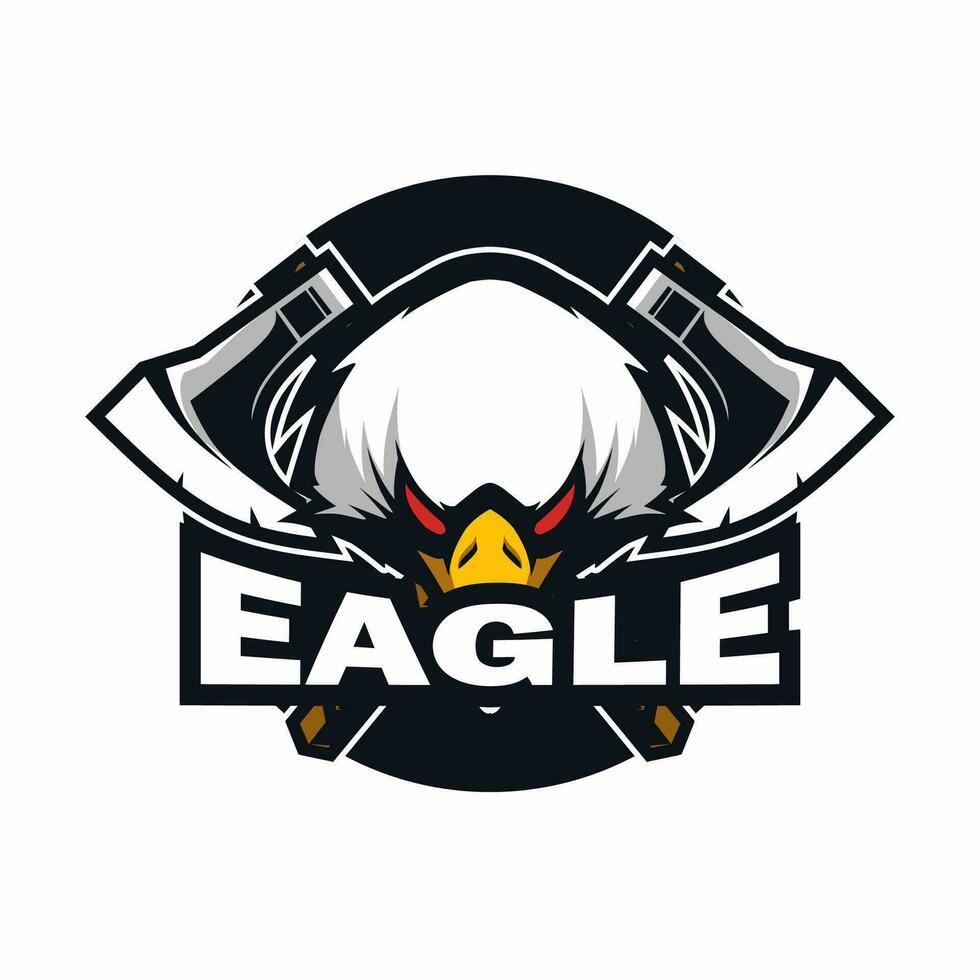 águila con hacha vector logo diseño