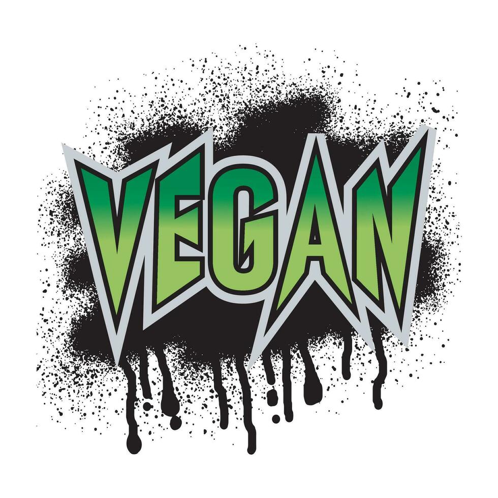 vegano texto pintada calle Arte vector