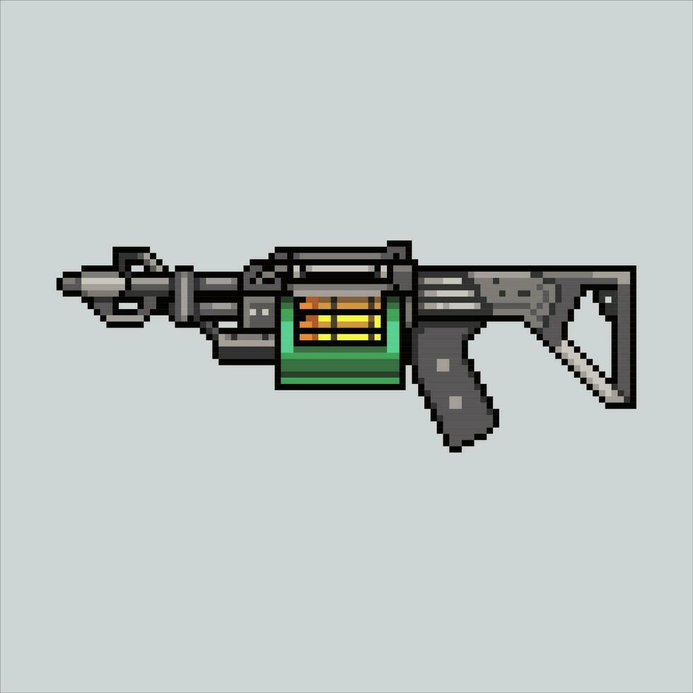 píxel Arte máquina pistola. pixelado máquina pistola. máquina pistola arma íconos antecedentes pixelado para el píxel Arte juego y icono para sitio web y vídeo juego. antiguo colegio retro vector