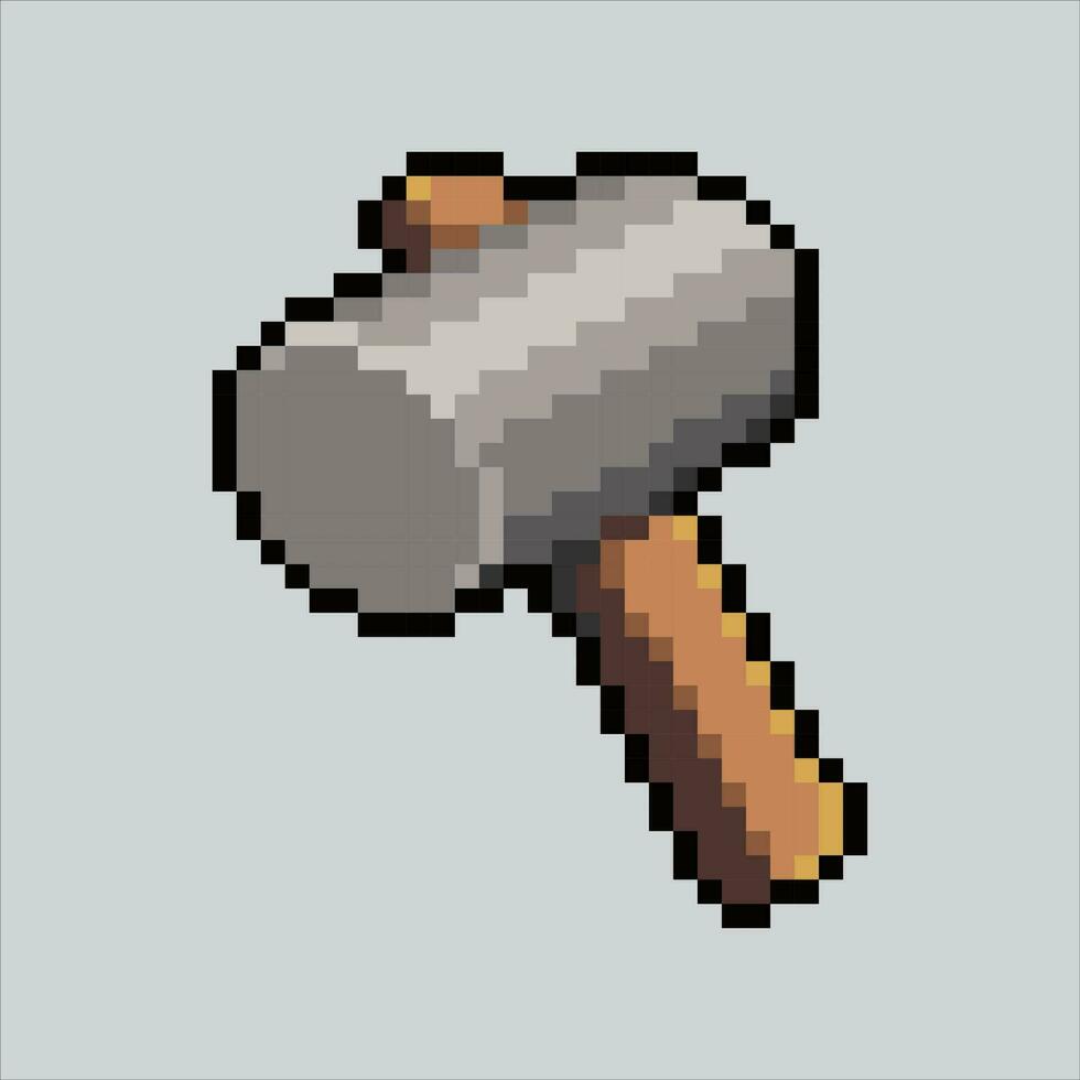 Pixel art hammer. Pixelated Hammer. Hammer icons background pixelated for the pixel art game and icon for website and video game. old school retro. vector