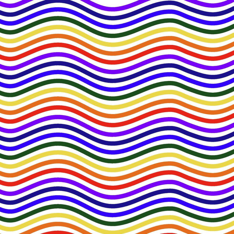 Wave lines arranged together, rainbow colors vector