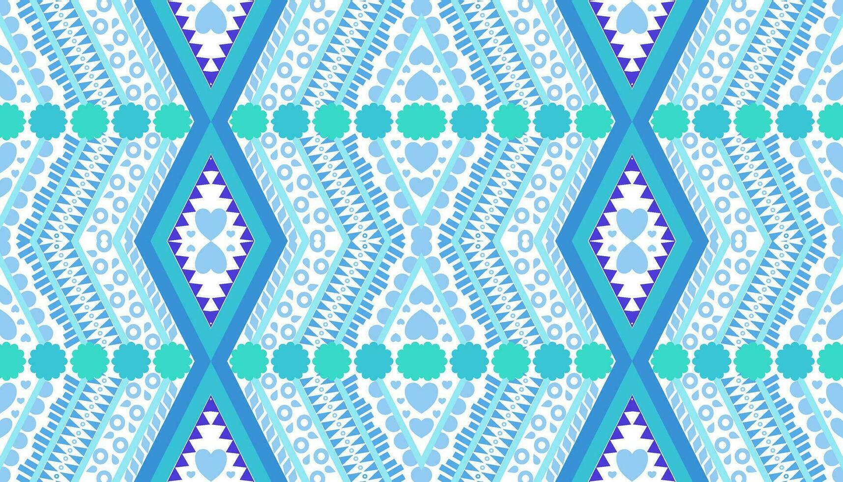 Fabric pattern in blue-green tones vector