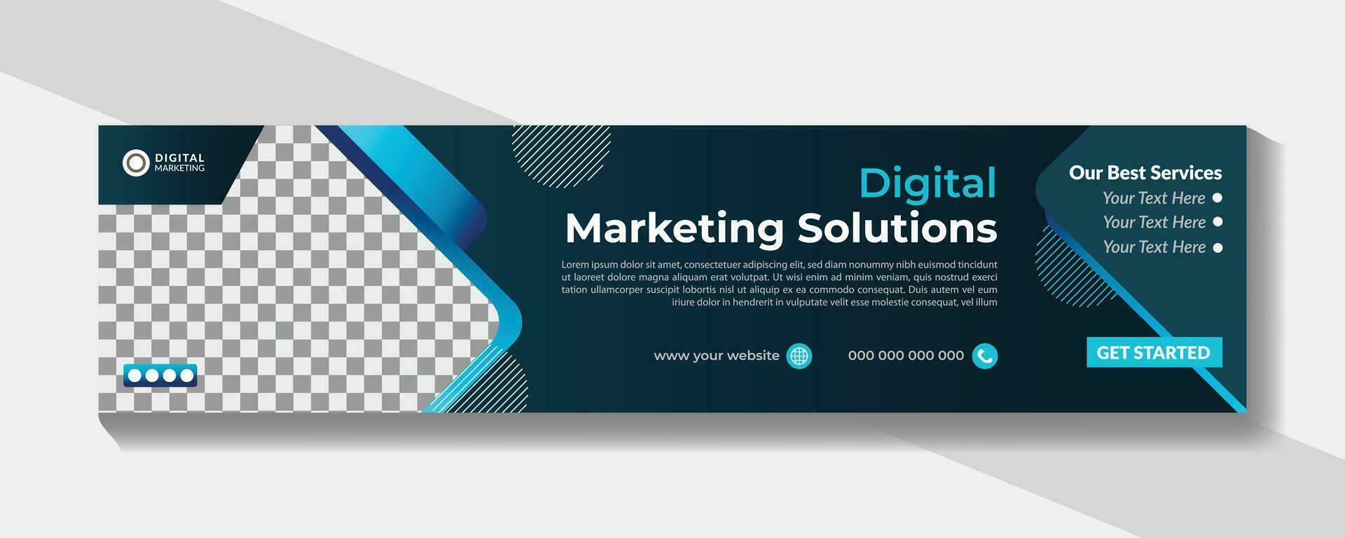 Corporate business and digital marketing agency social media banner, header, and cover design with balloon concept. Modern business marketing agency social media cover vector