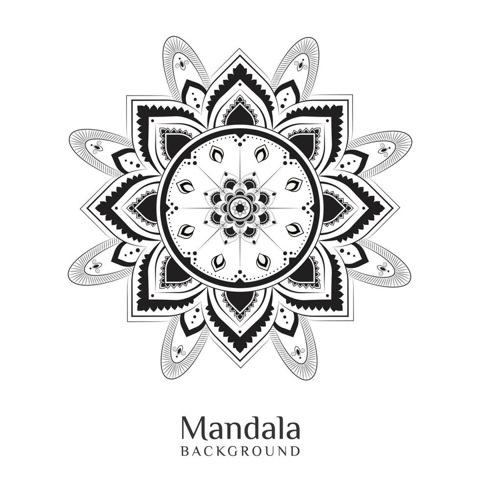 elegante único mandala en contorno diseño vector