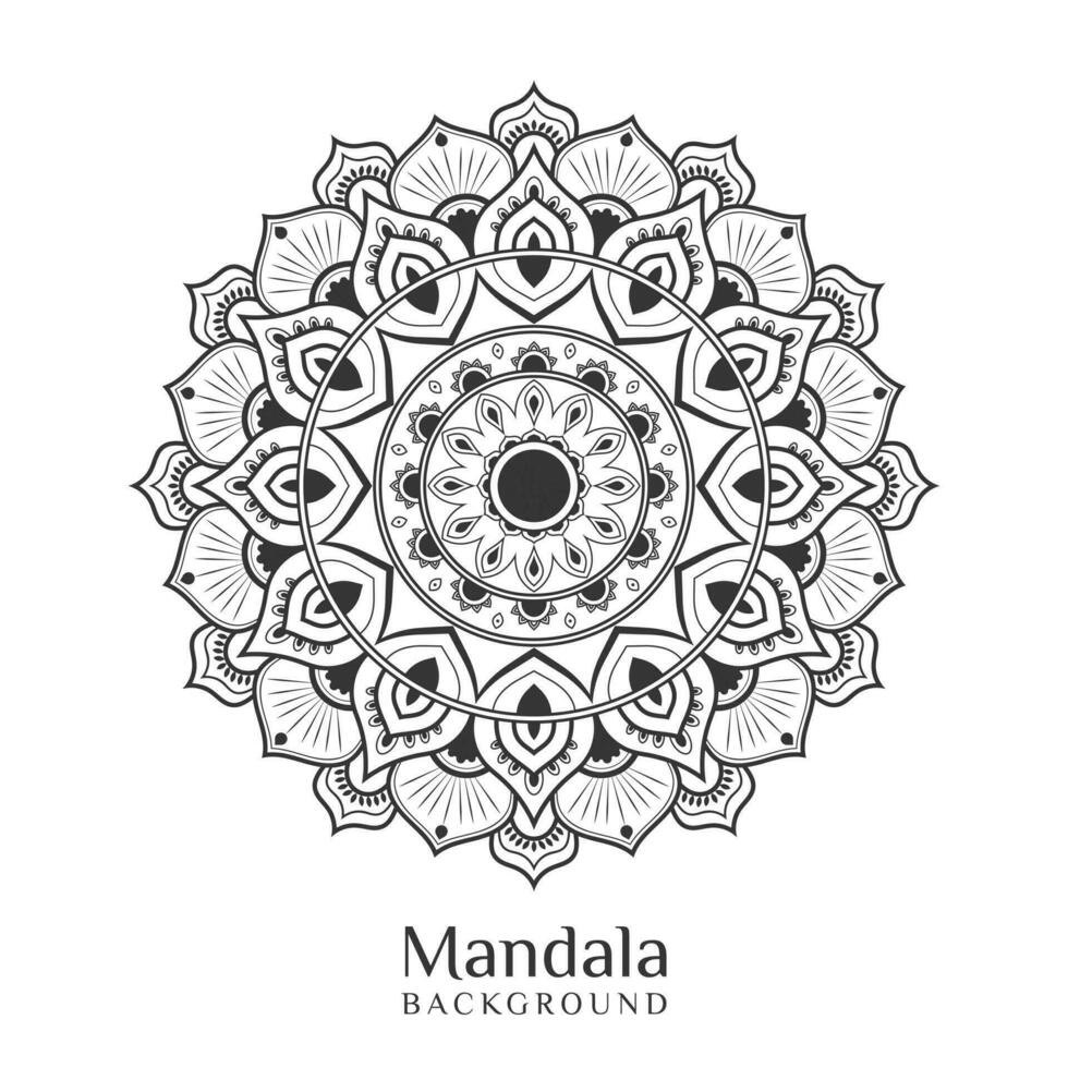 mandala elegante en diseño de contorno vector