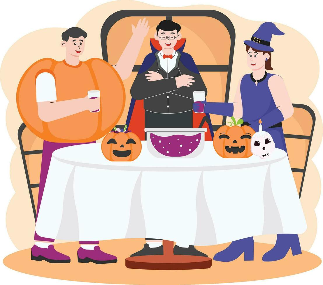 Halloween Feast Party Illustration vector