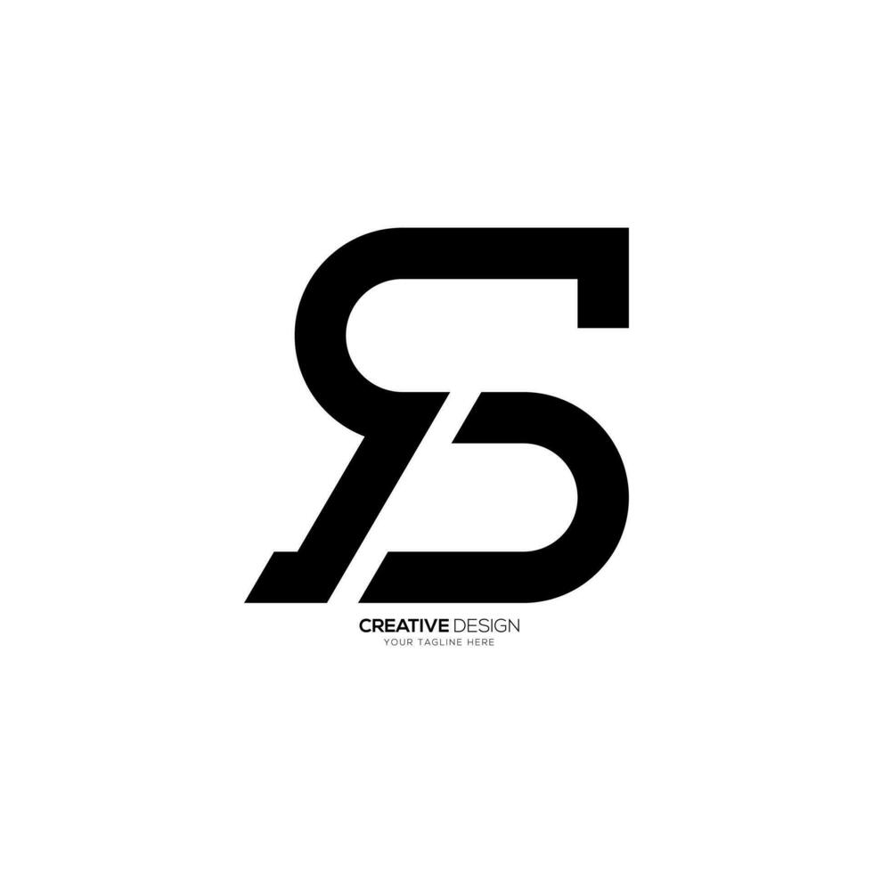 Letter Sd initial line art creative unique monogram typography branding logo vector