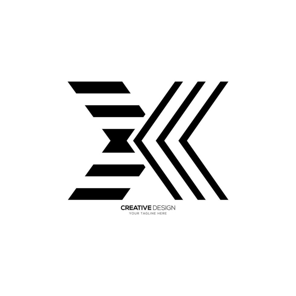 Letter X with arrow shape modern unique stylish line art creative monogram logo vector