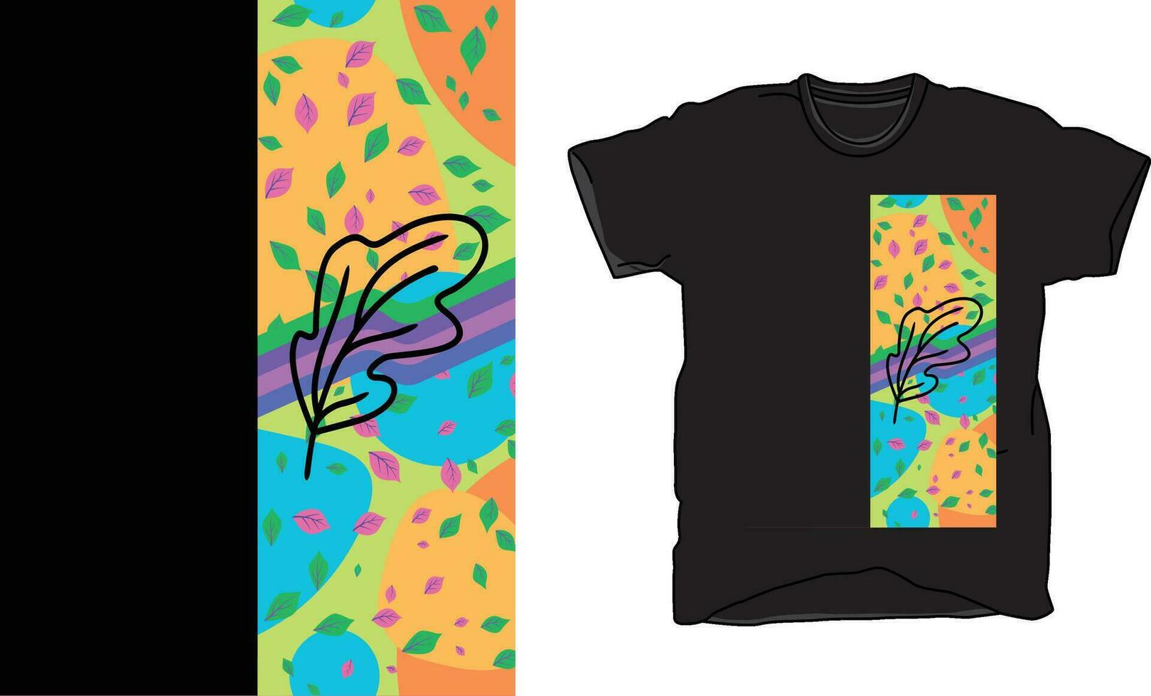 T-Shirt Vector Design in floral Background, apparel design, illustration design