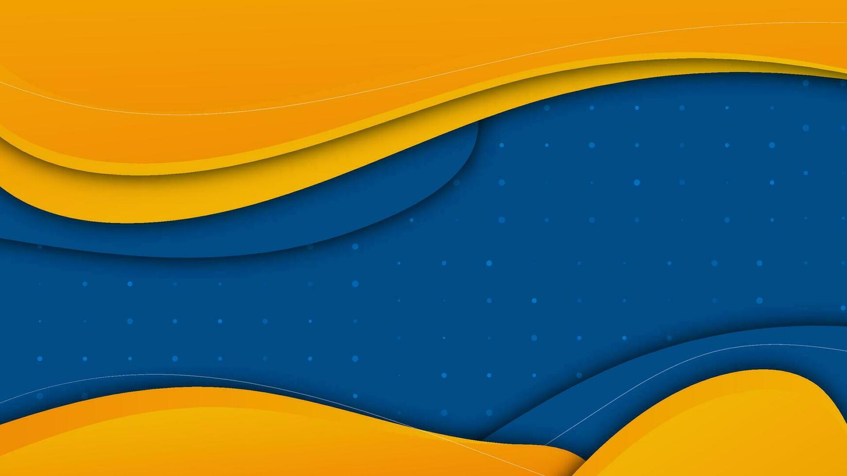abstract orange curve and blue background graphic, dynamic wave element