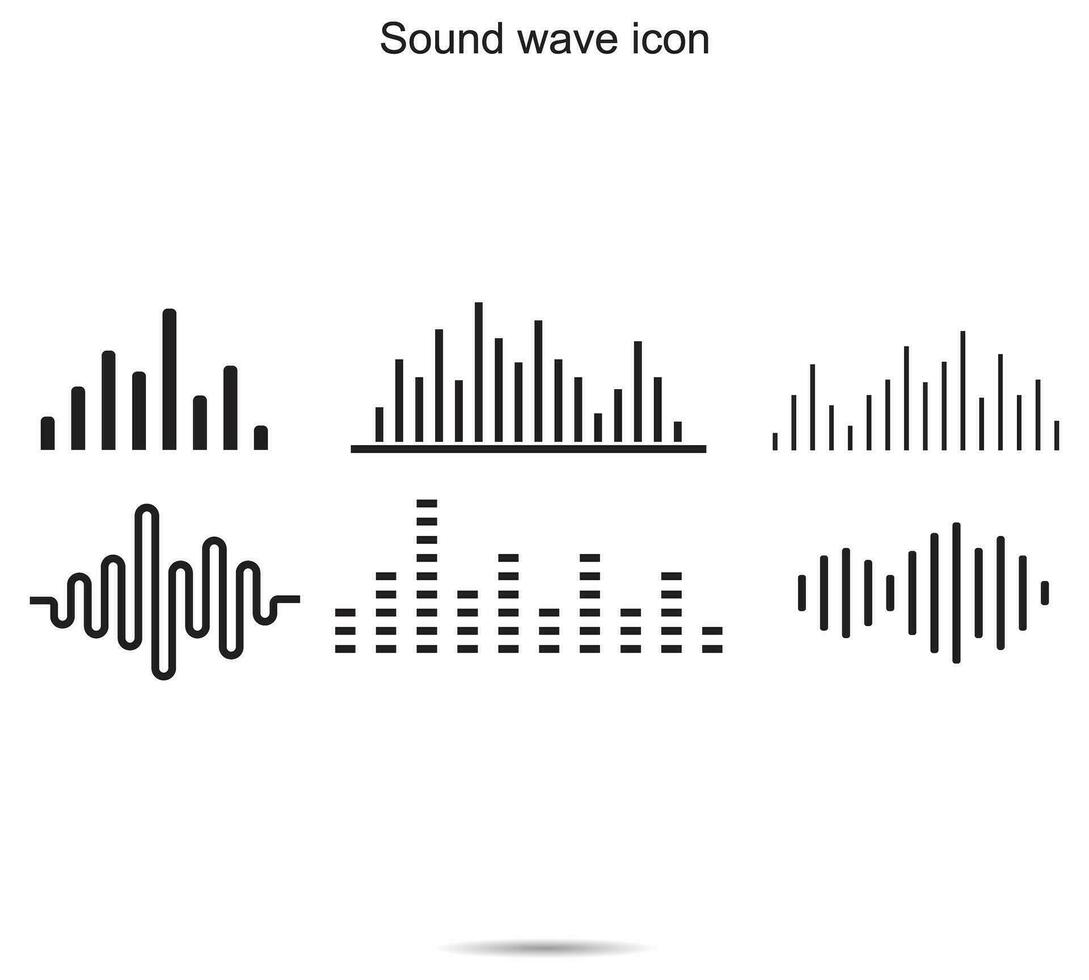 Sound wave icon, Vector illustration
