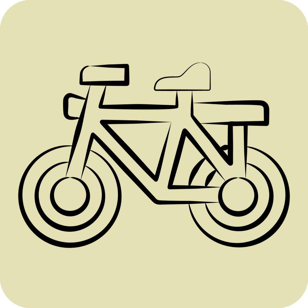 icono bicicleta relacionado a bicicleta símbolo. mano dibujado estilo. sencillo diseño editable. sencillo ilustración vector