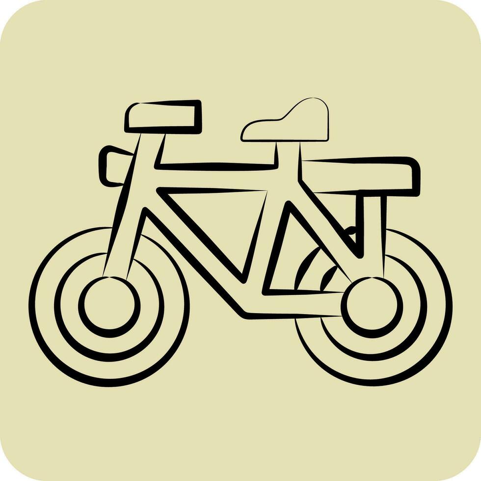 Icon Bicycle related to Bicycle symbol. hand drawn style. simple design editable. simple illustration vector