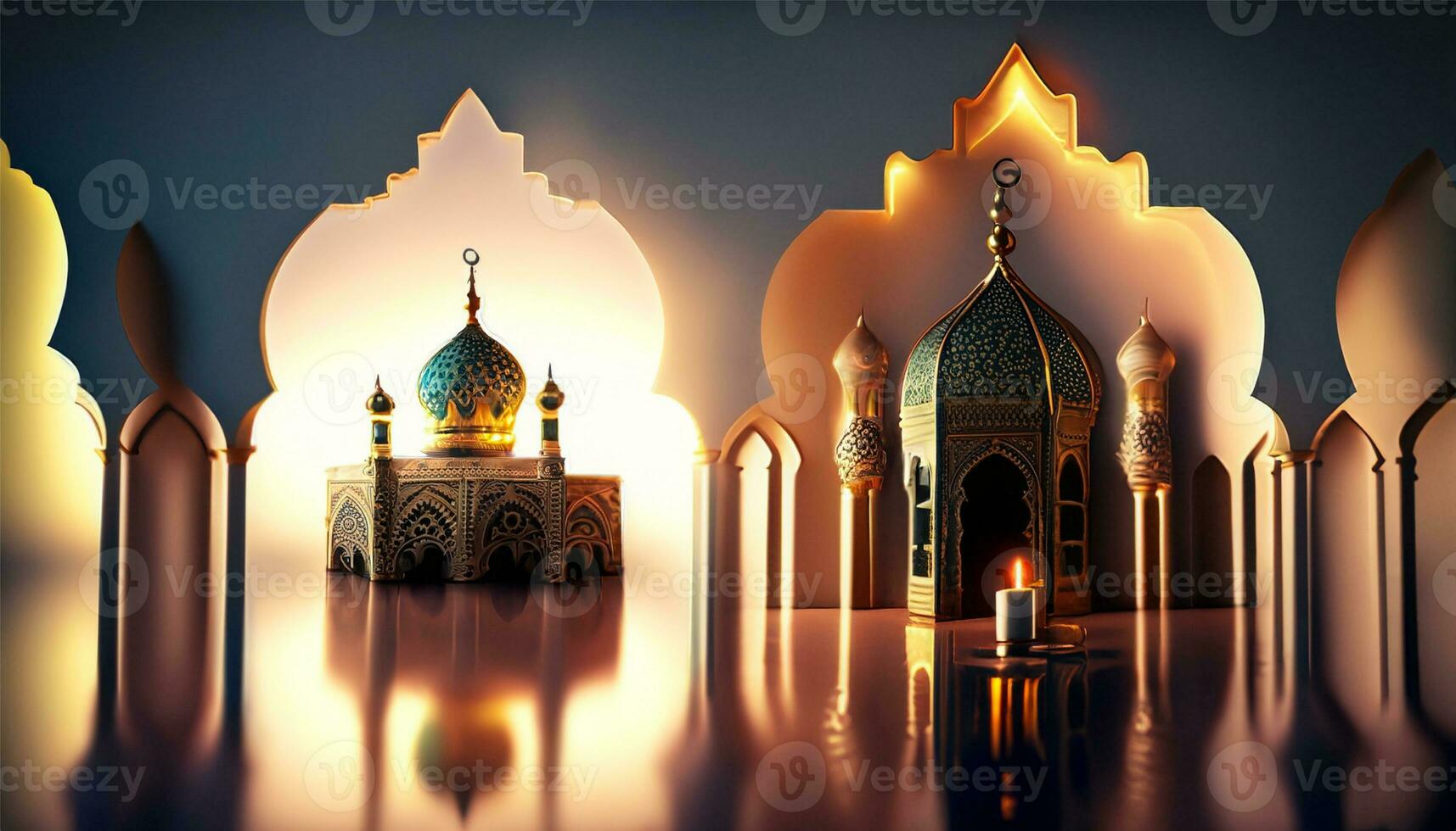 Lanterns with a dramatic black background and blur photo