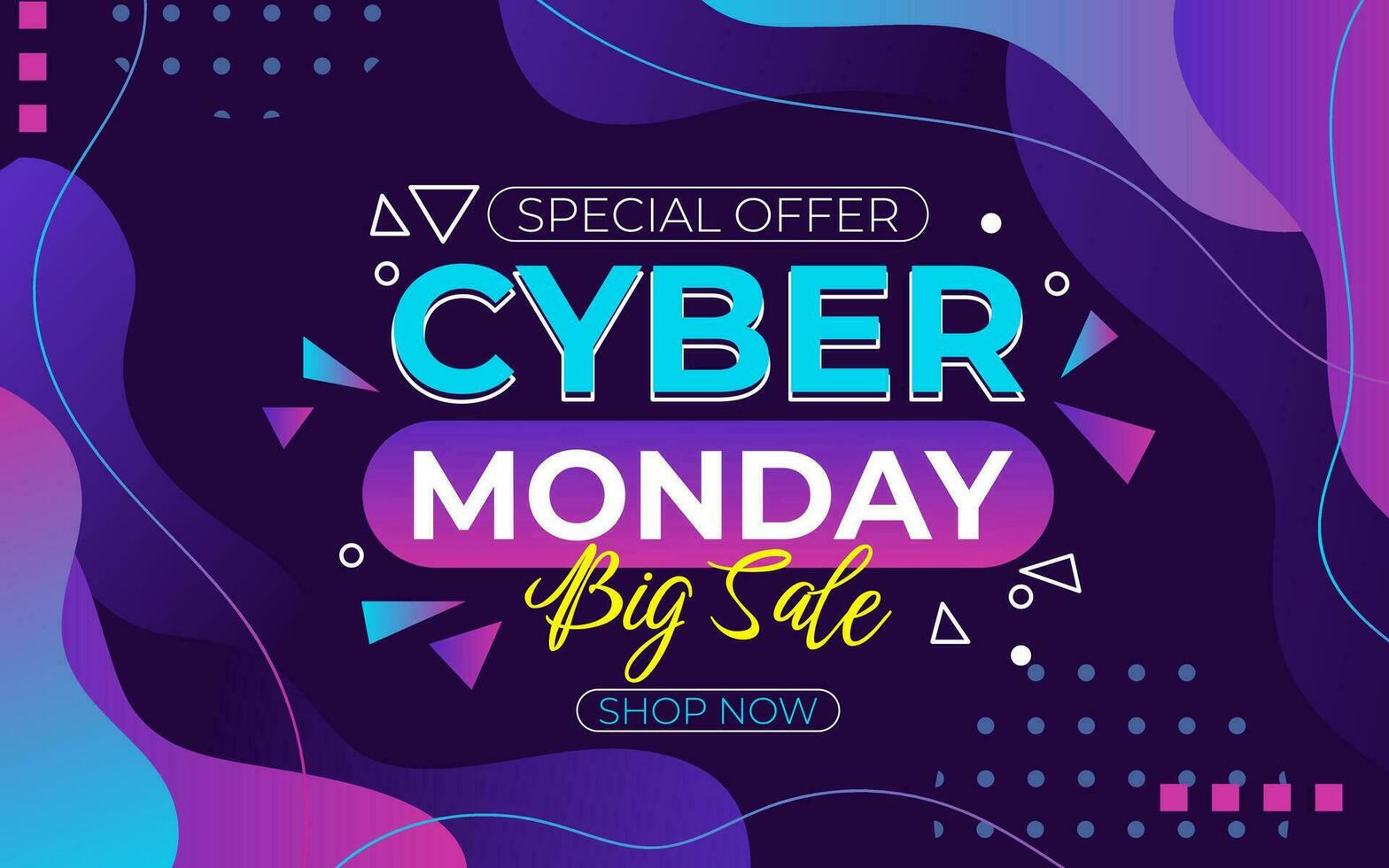 Cyber monday sale background banner template vector