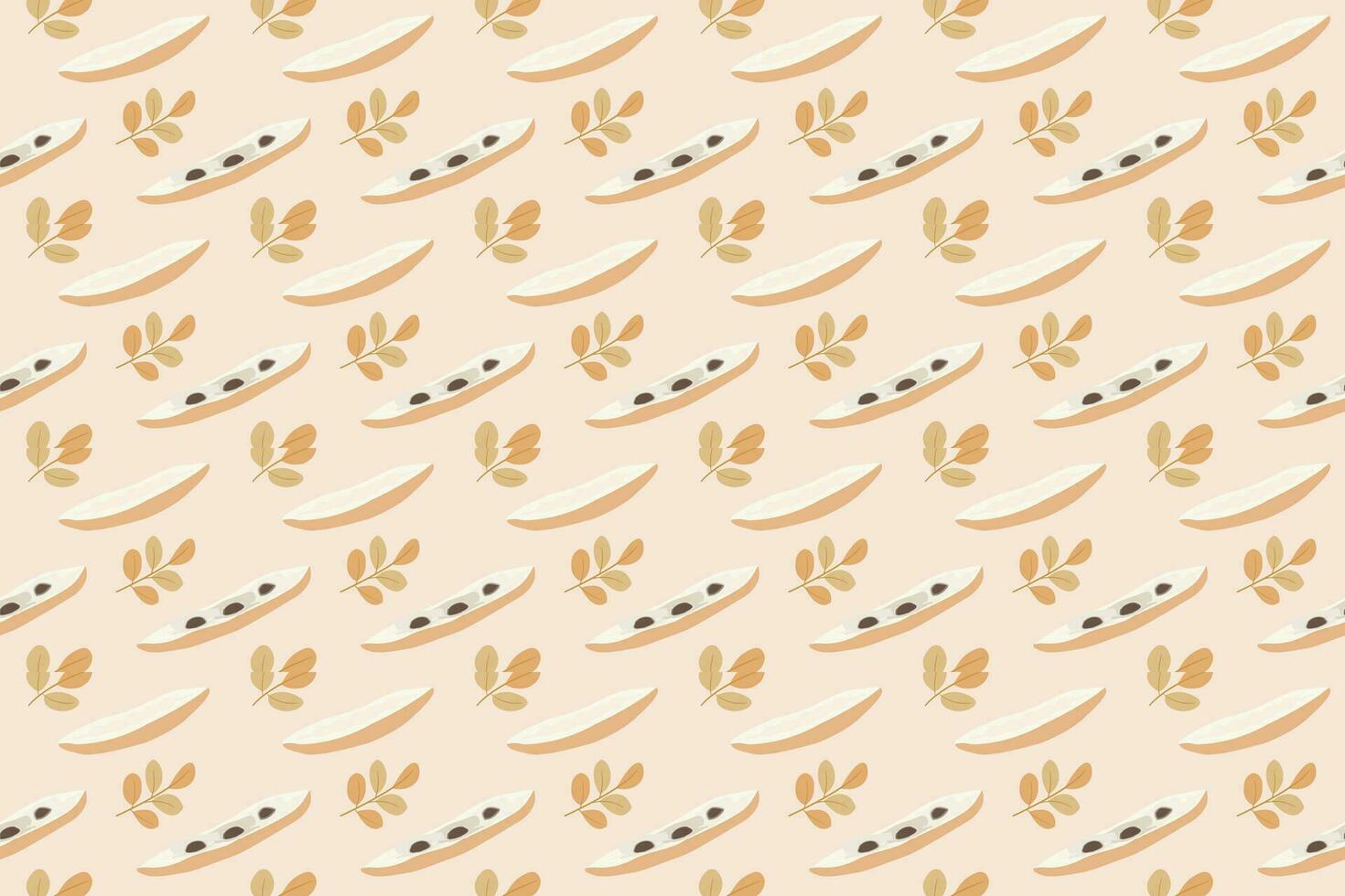 dry moringa herb as seamless pattern background vector