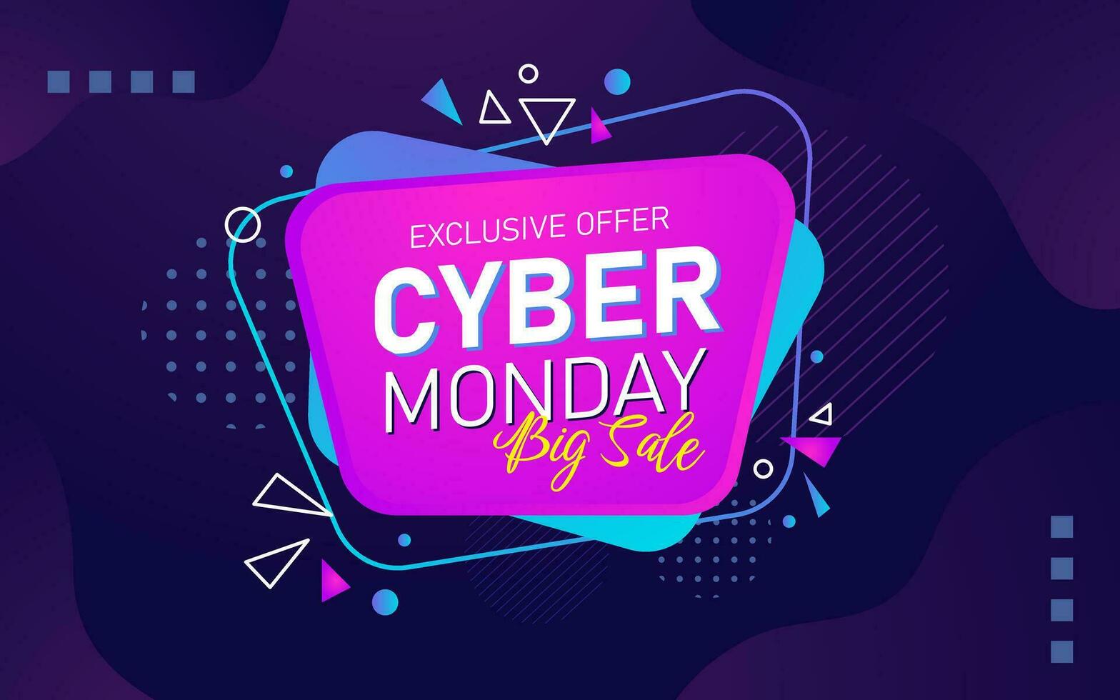 Cyber monday sale background banner template vector