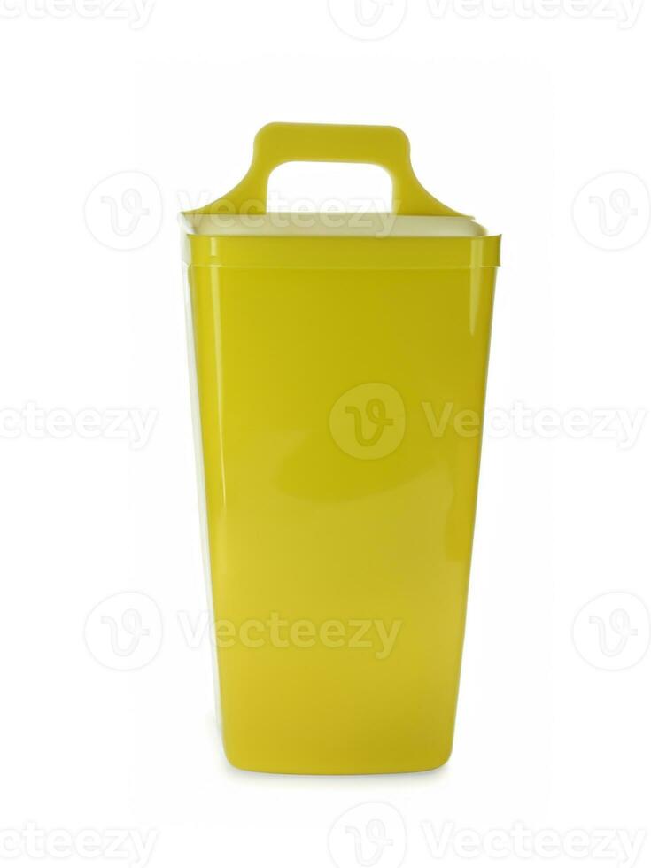 yellow plastic container for cleaning photo
