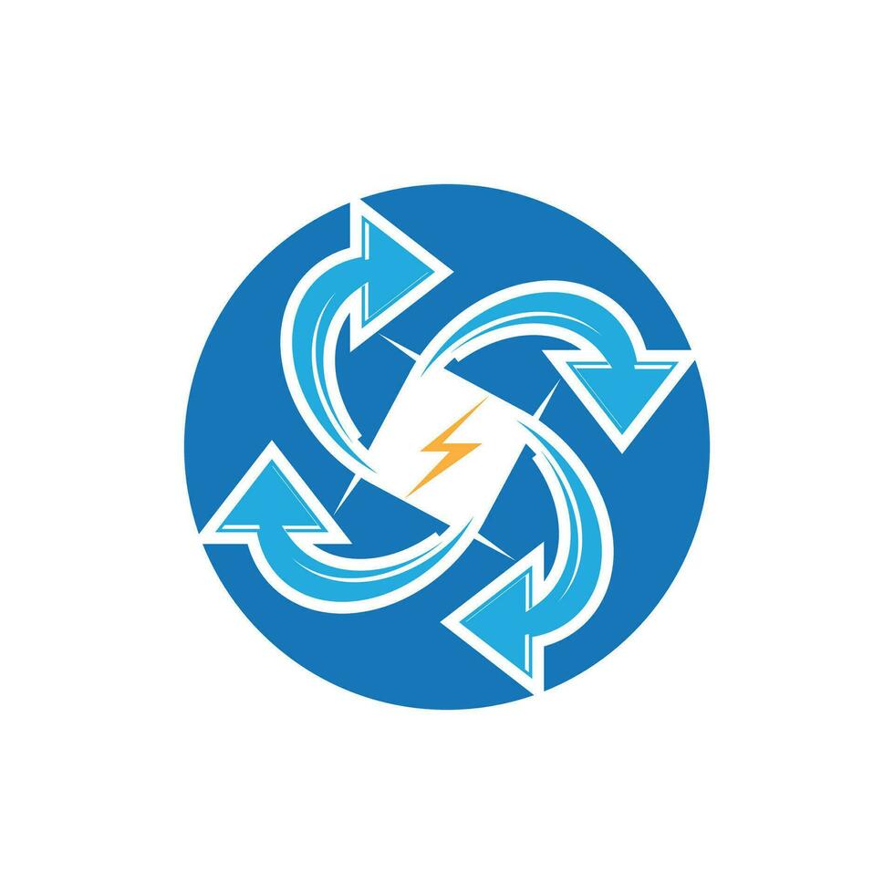 Recycle power logo vector template illustration