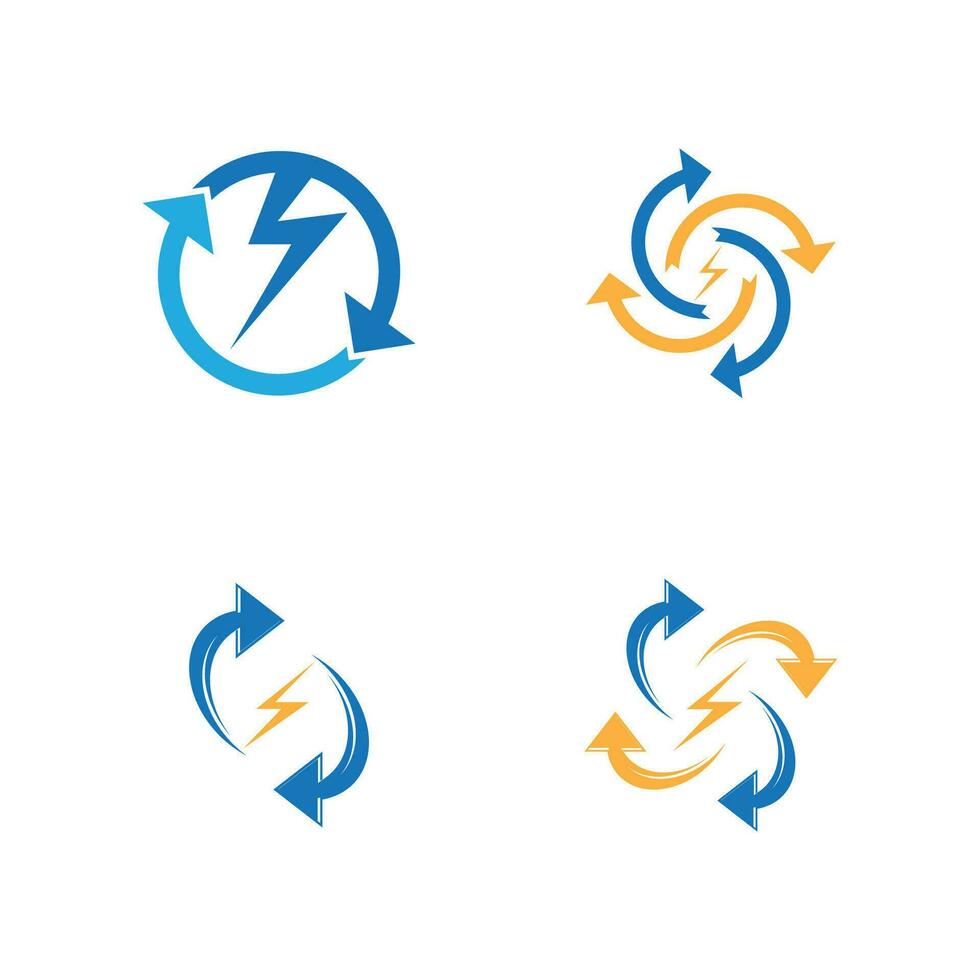 Recycle power logo vector template illustration