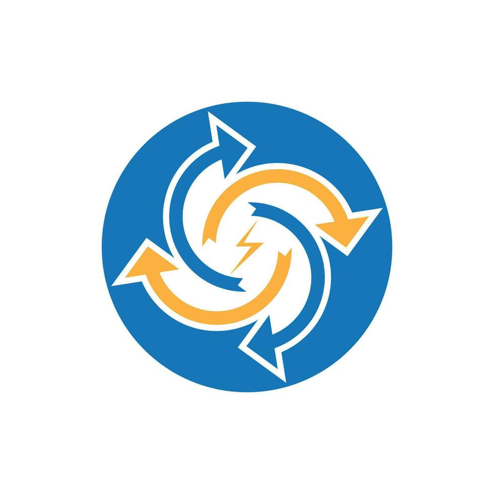 Recycle power logo vector template illustration