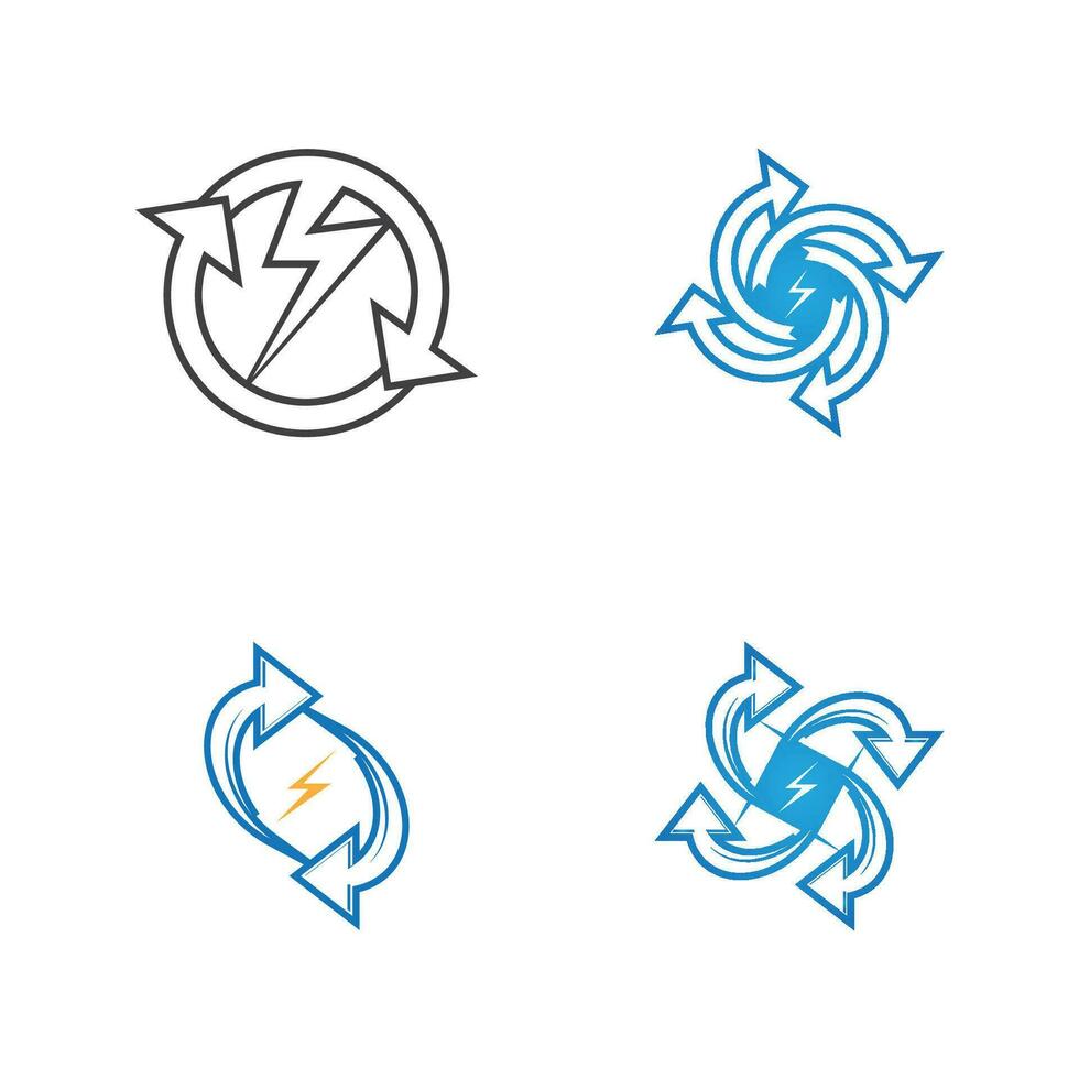 Recycle power logo vector template illustration