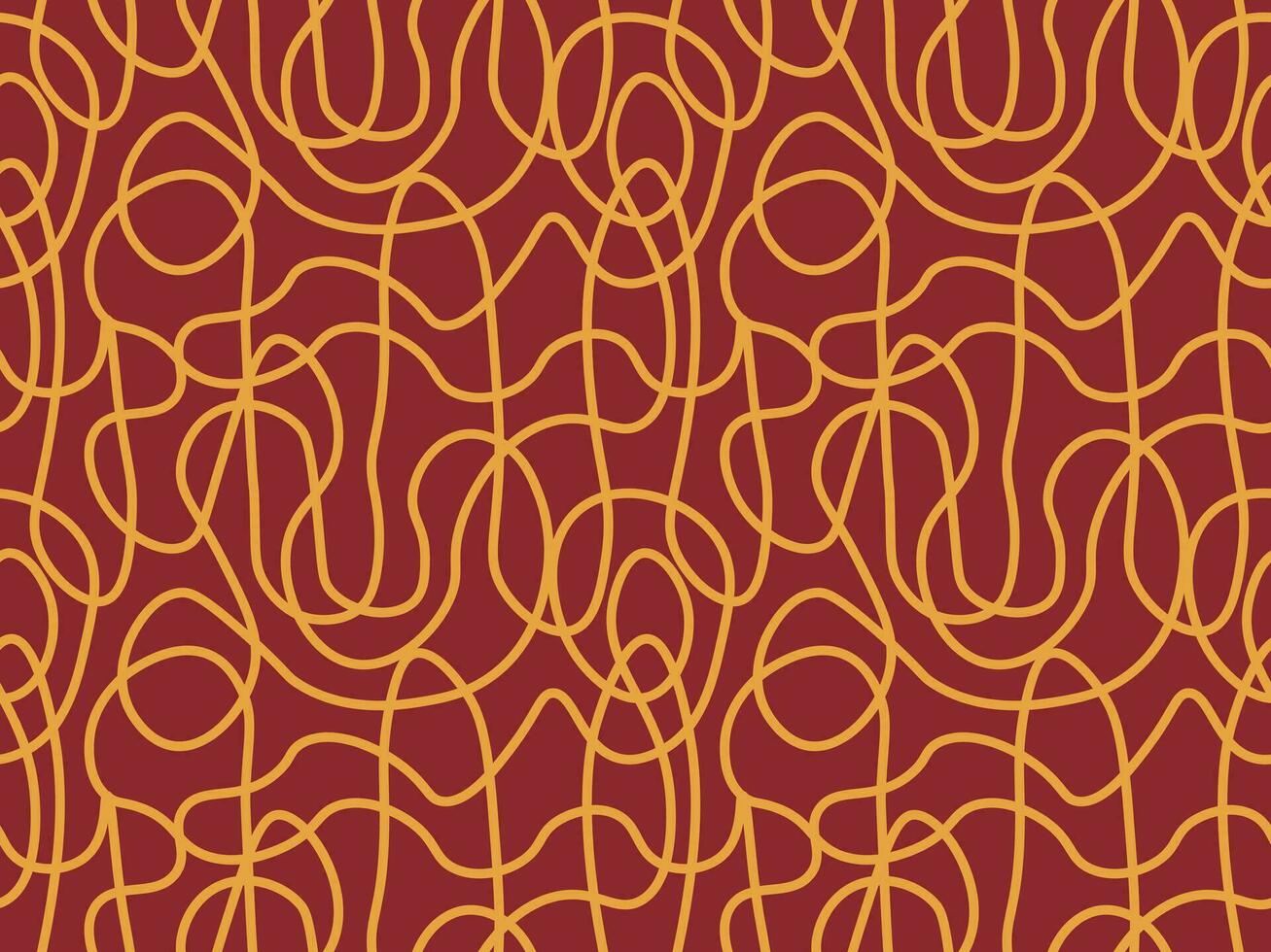 Seamless vector pattern of abstract continuous single line. One line art, geometry, wave, doodle