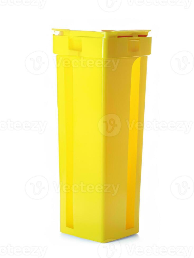 yellow plastic container for cleaning photo